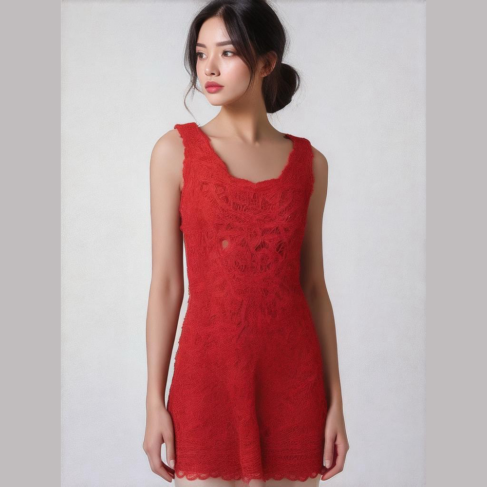 INC Coral Lace Tank Style Shift Dress